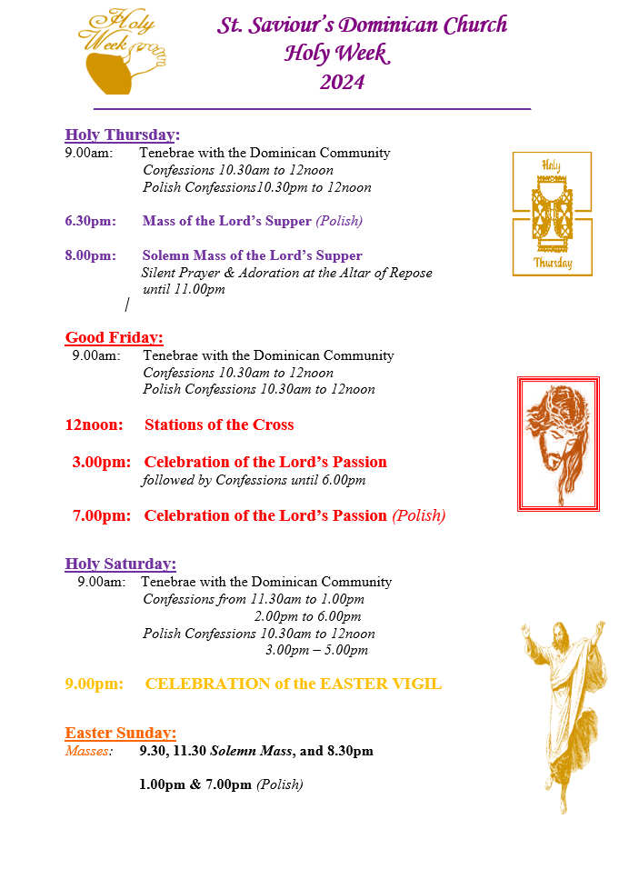 Holy Week 2024 – Ceremonies and Confession Times