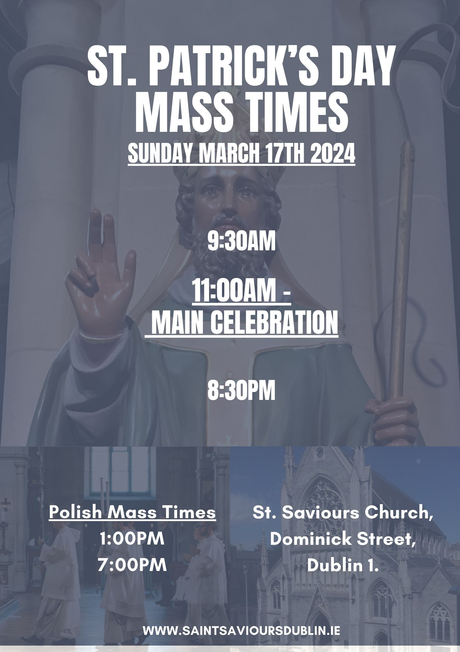 St. Patrick’s Day Mass Times – 2024