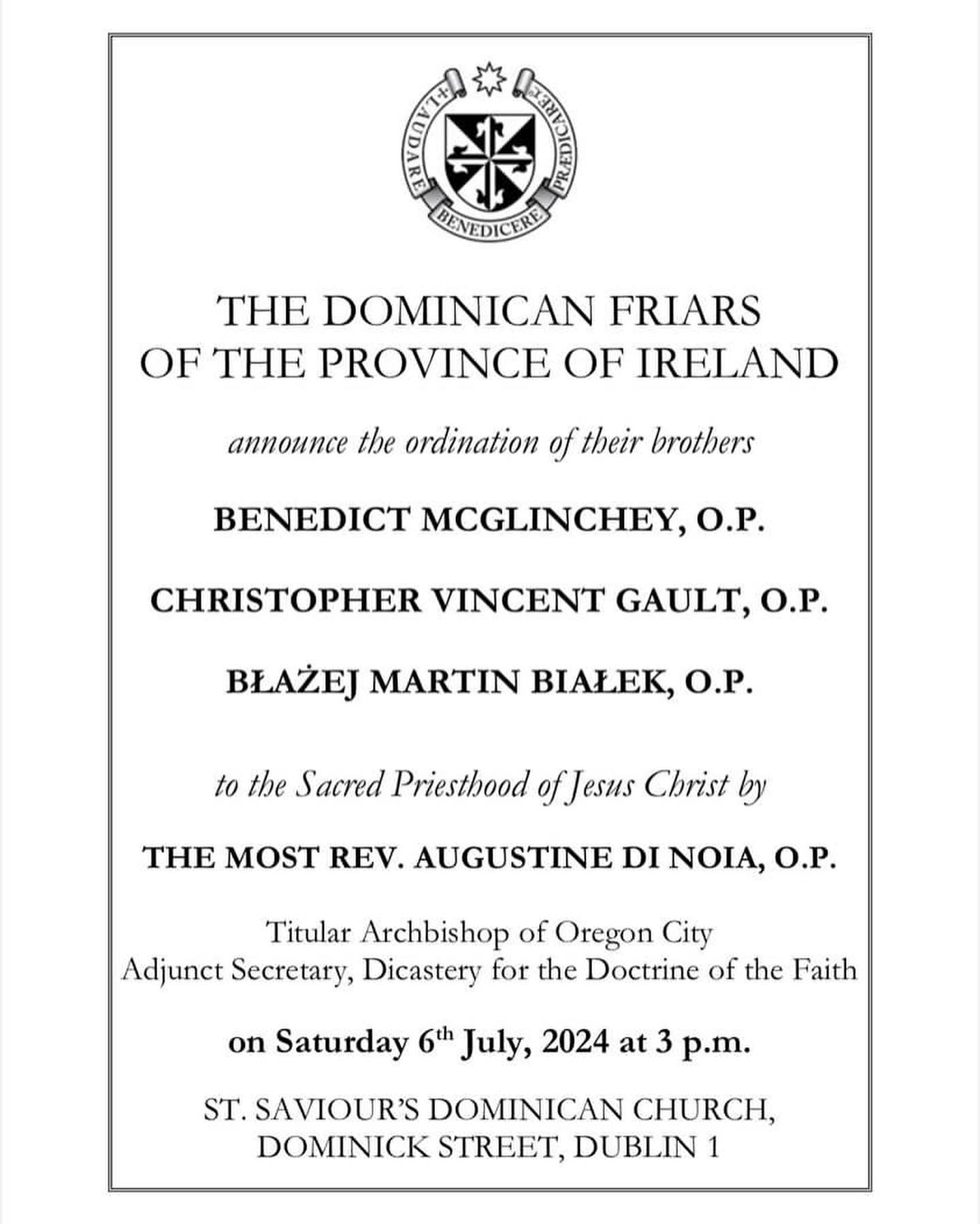 Ordination to the Priesthood – July 6th 2024