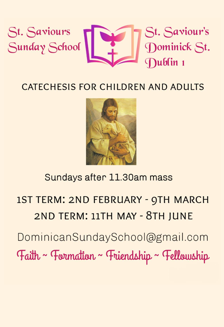 St. Saviour’s Sunday School – New term begins February 2nd