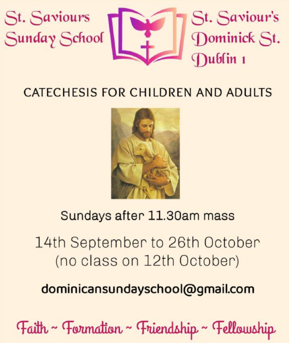 St. Saviour’s Sunday School – dates for next term!
